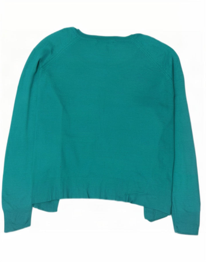 Zara - Jersey extragrande con cuello barco para mujer, talla 40, color turquesa mediano