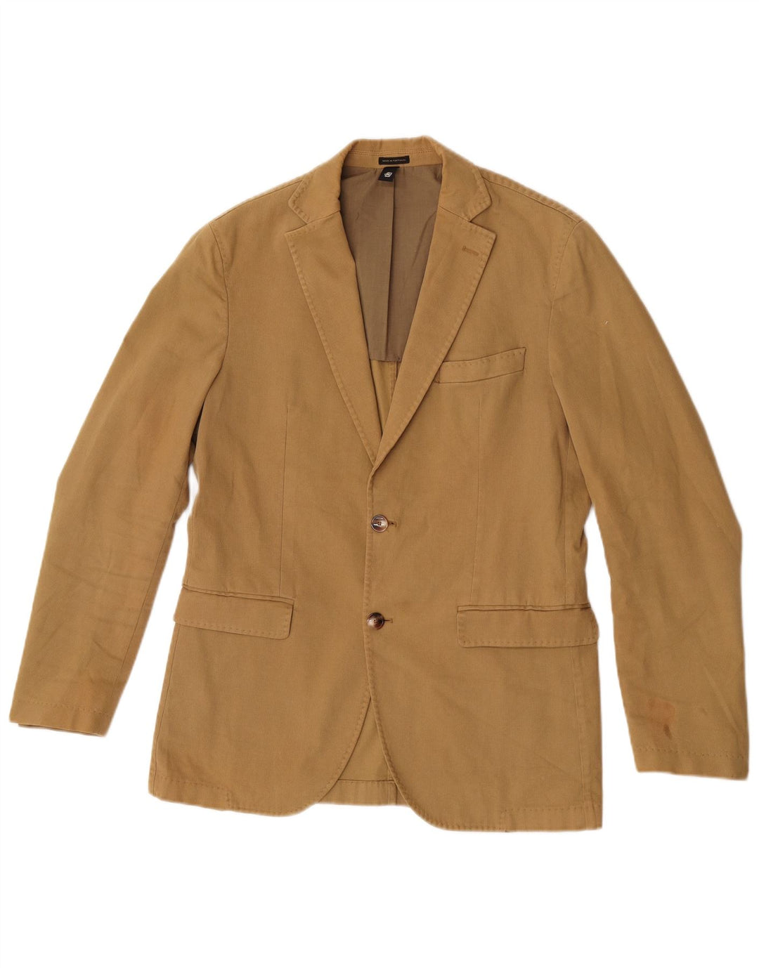 Massimo Dutti Chaqueta Blazer de 2 Botones para Hombre EU 48 Algodón Caqui Medio