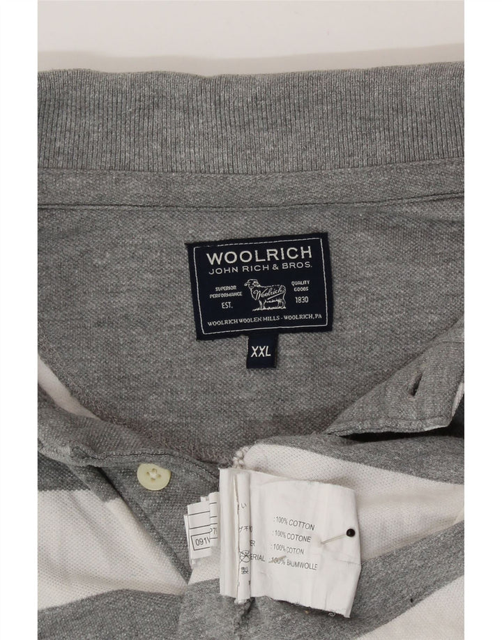 Woolrich Polo para hombre 2XL Algodón a rayas gris