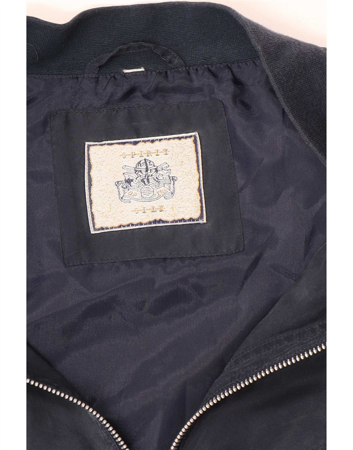 Spirit Chaqueta Bomber para Hombre UK 38 Mediana Seda Azul Marino