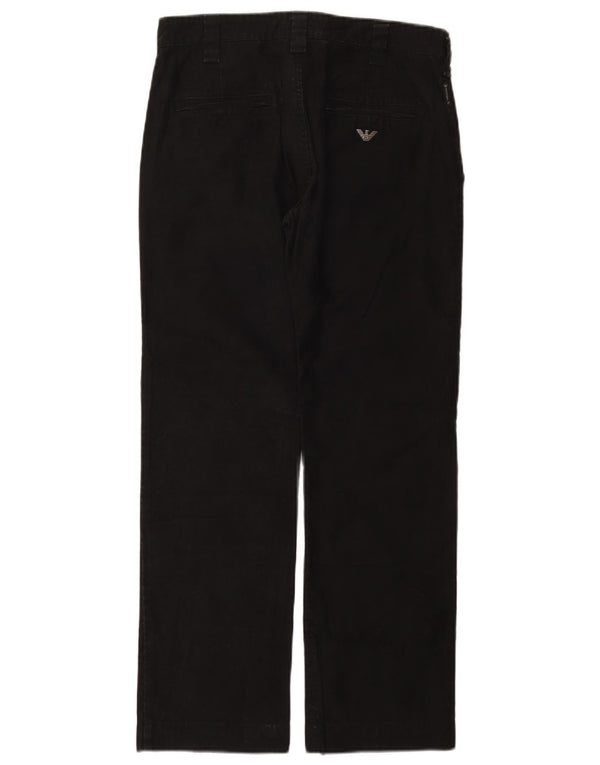 Armani Hombre Pantalón Chino Recto W32 L30 Algodón Negro