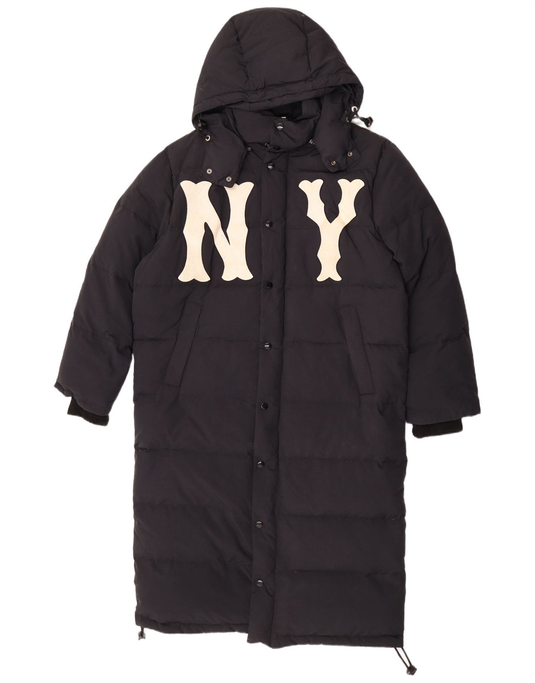 Gucci Abrigo acolchado con capucha y gráfico para hombre IT 46 Poliamida negra grande