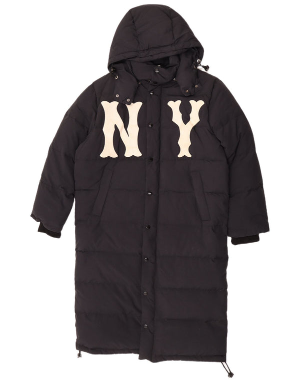 Gucci Abrigo acolchado con capucha y gráfico para hombre IT 46 Poliamida negra grande