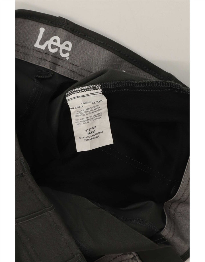 Lee Pantalones Chinos Regulares Para Hombre W36 L30 Algodón Gris