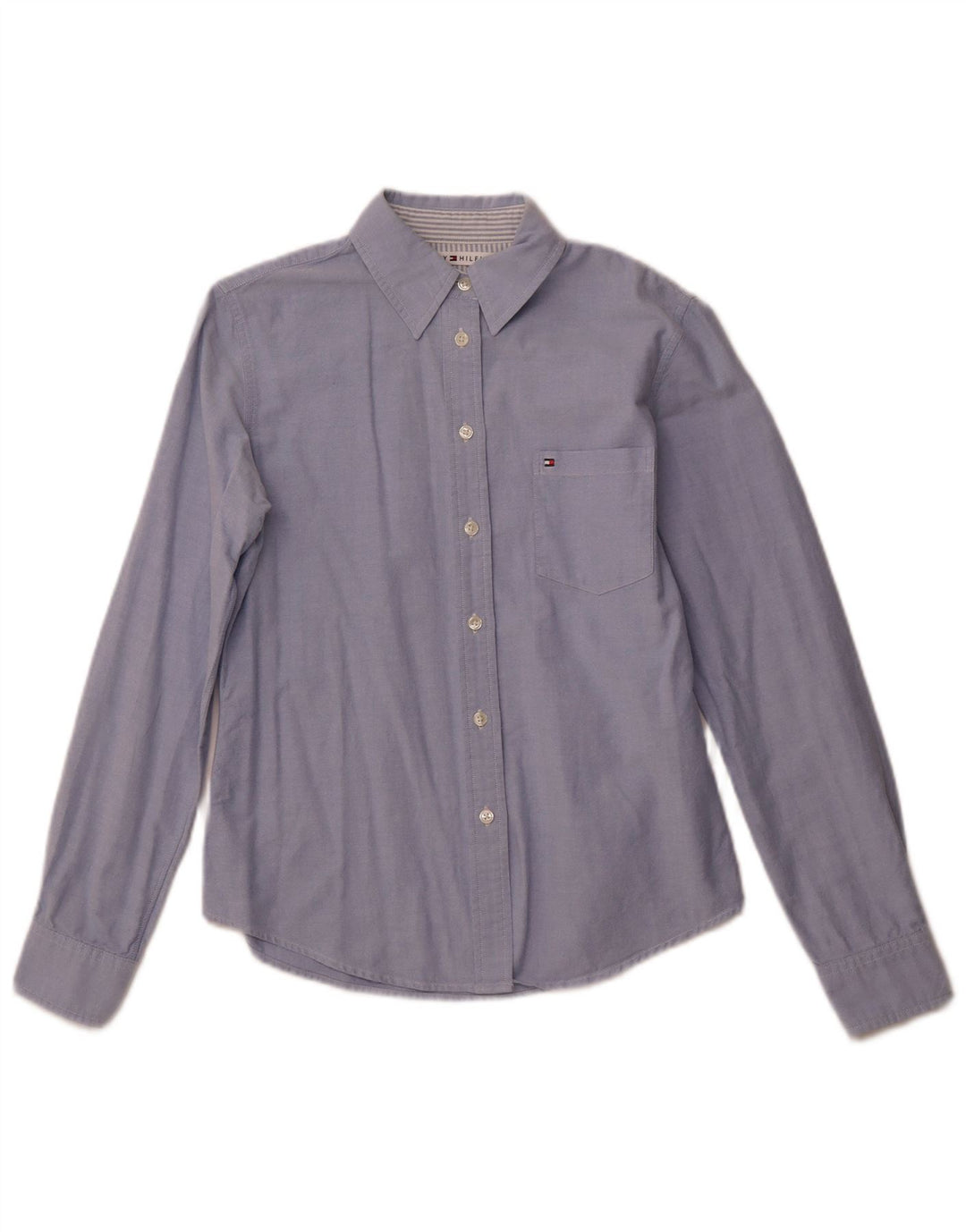 TOMMY HILFIGER Camisa de mujer UK 10 Small Azul Algodón