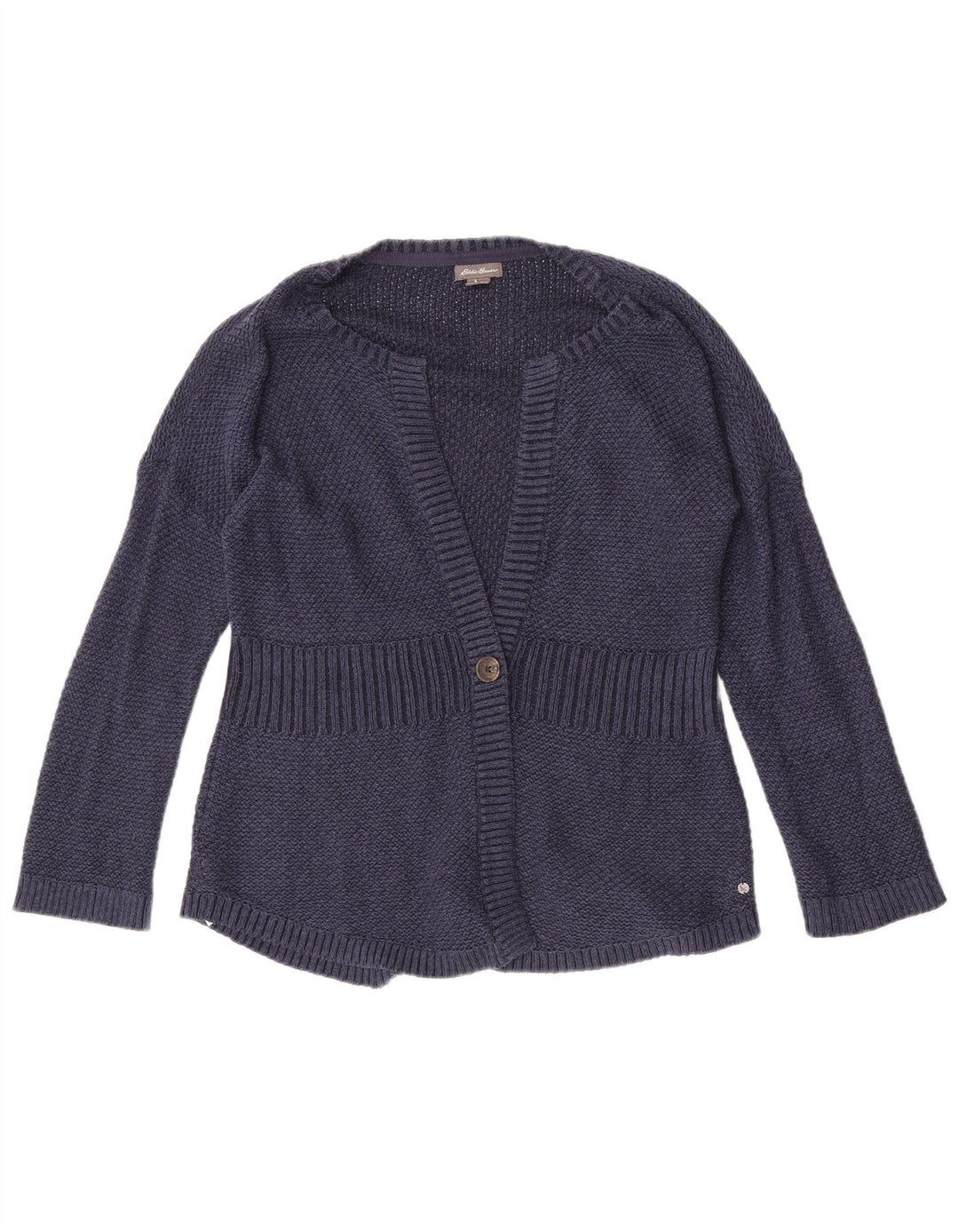 Eddie Bauer Suéter tipo cárdigan para mujer Reino Unido 14 Algodón azul marino mediano