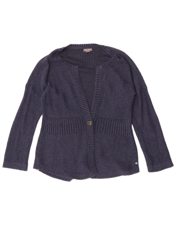 Eddie Bauer Suéter tipo cárdigan para mujer Reino Unido 14 Algodón azul marino mediano
