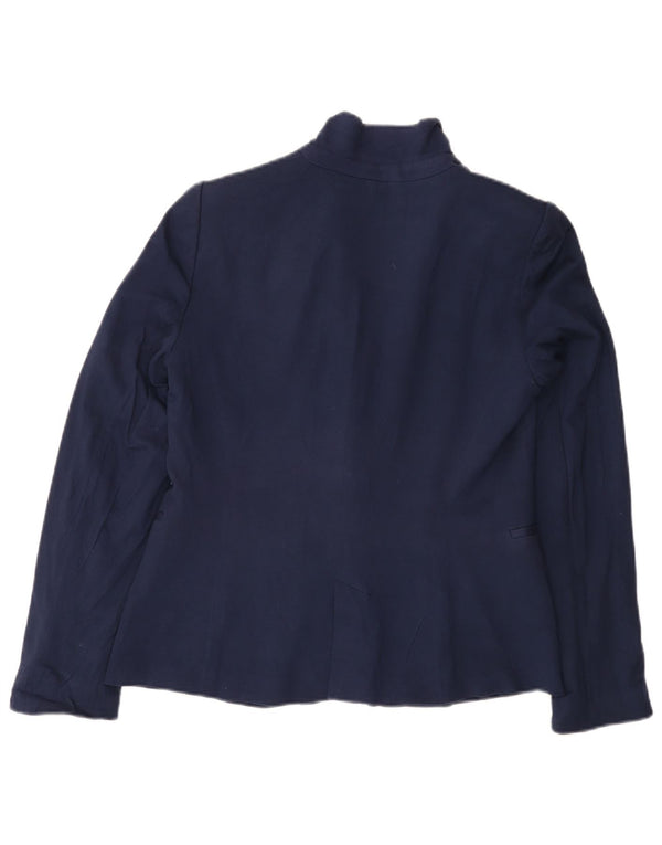 Zara Chaqueta Blazer De 1 Botón para Mujer UK 44 Grande Azul Marino