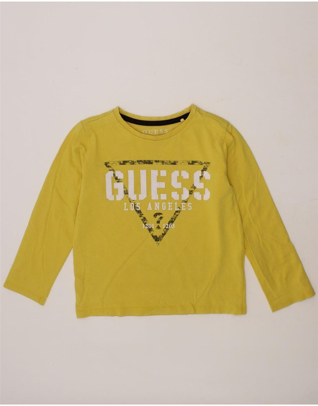 GUESS Boys Graphic Top Long Sleeve 5-6 Years Yellow Cotton Vintage Guess and Second-Hand Guess from Messina Hembry 