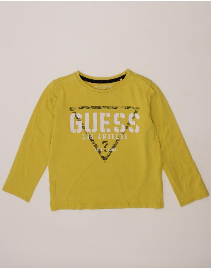 GUESS Boys Graphic Top Long Sleeve 5-6 Years Yellow Cotton Vintage Guess and Second-Hand Guess from Messina Hembry 