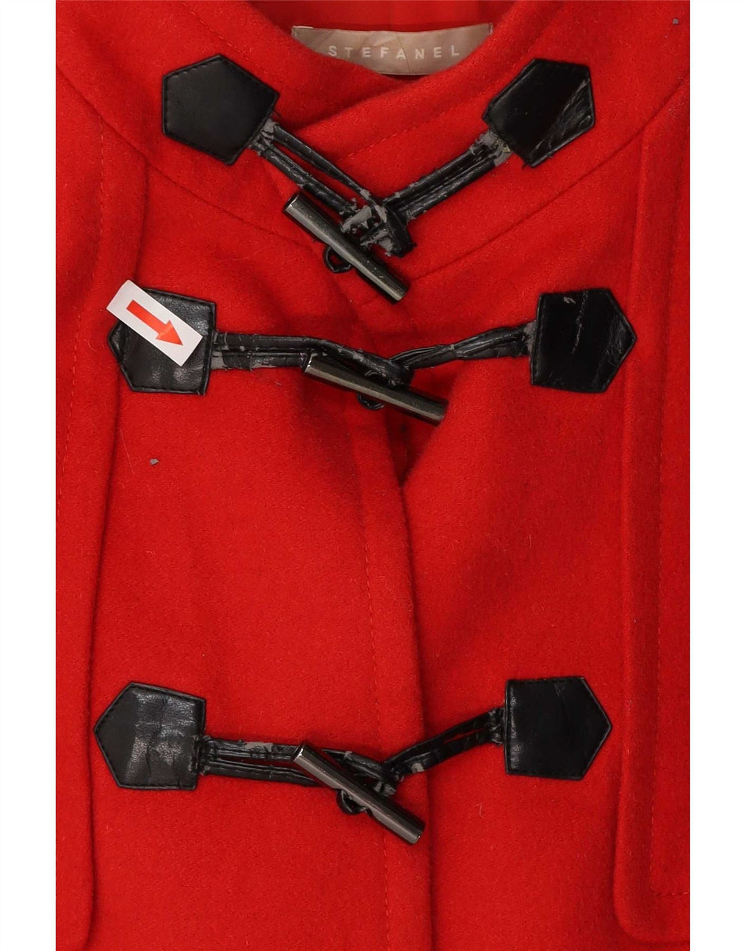 Trenca con capucha para mujer Stefanel IT 48 XL Lana virgen roja
