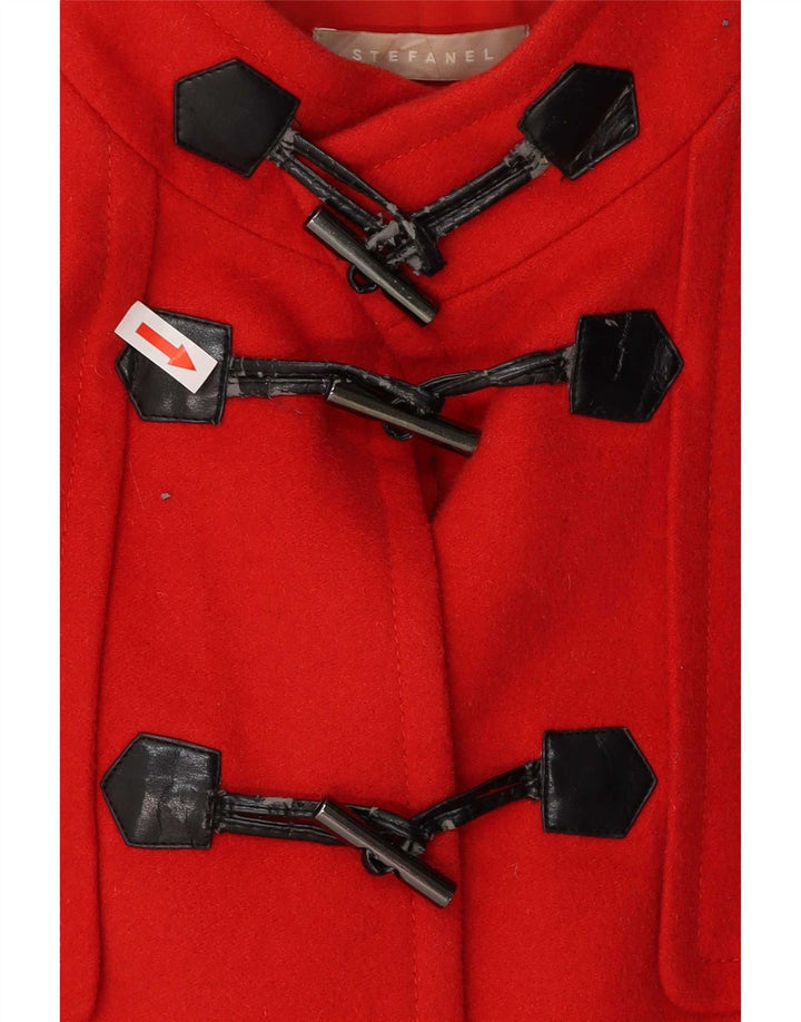 Trenca con capucha para mujer Stefanel IT 48 XL Lana virgen roja