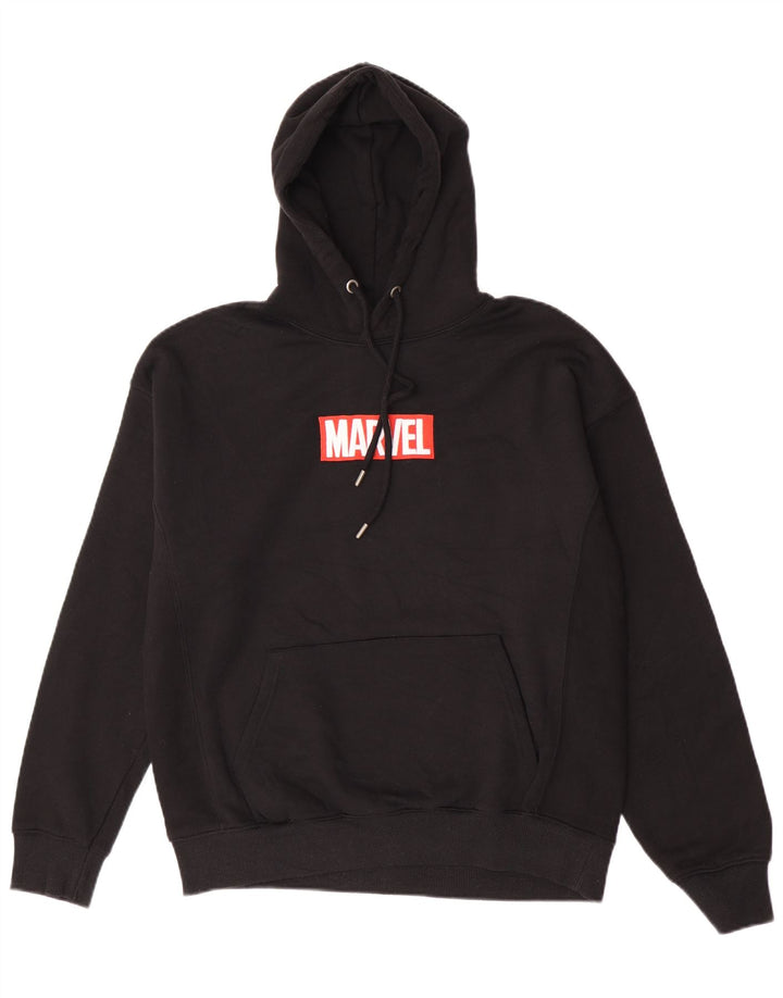 Pull & Bear Hombre Marvel Graphic Sudadera con capucha Jumper Grande Poliéster negro