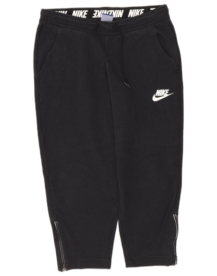 Nike Mujer Capri Chándal Pantalones UK 44 Mediano Negro Algodón