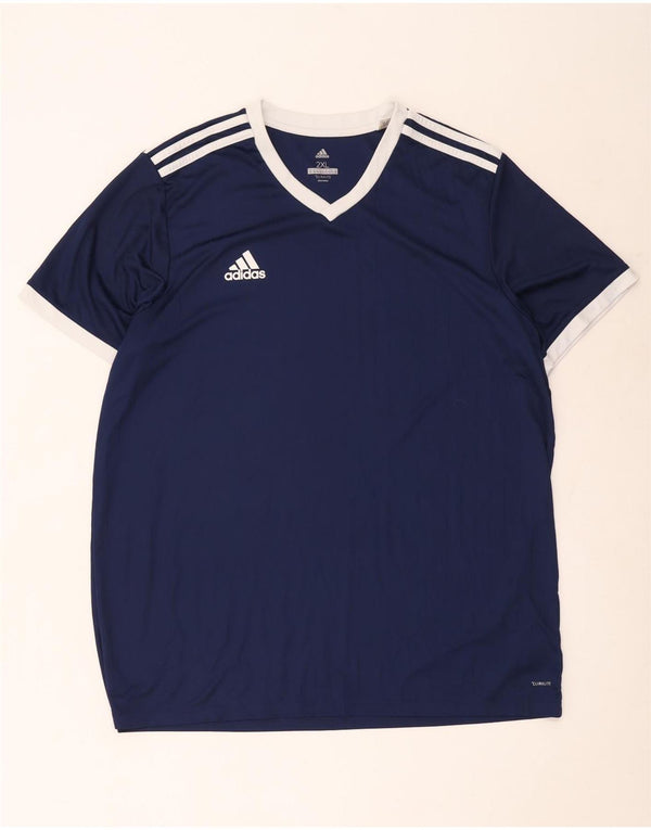 Adidas Mens Climalite Camiseta Top 2XL Azul Marino Colorblock Poliéster