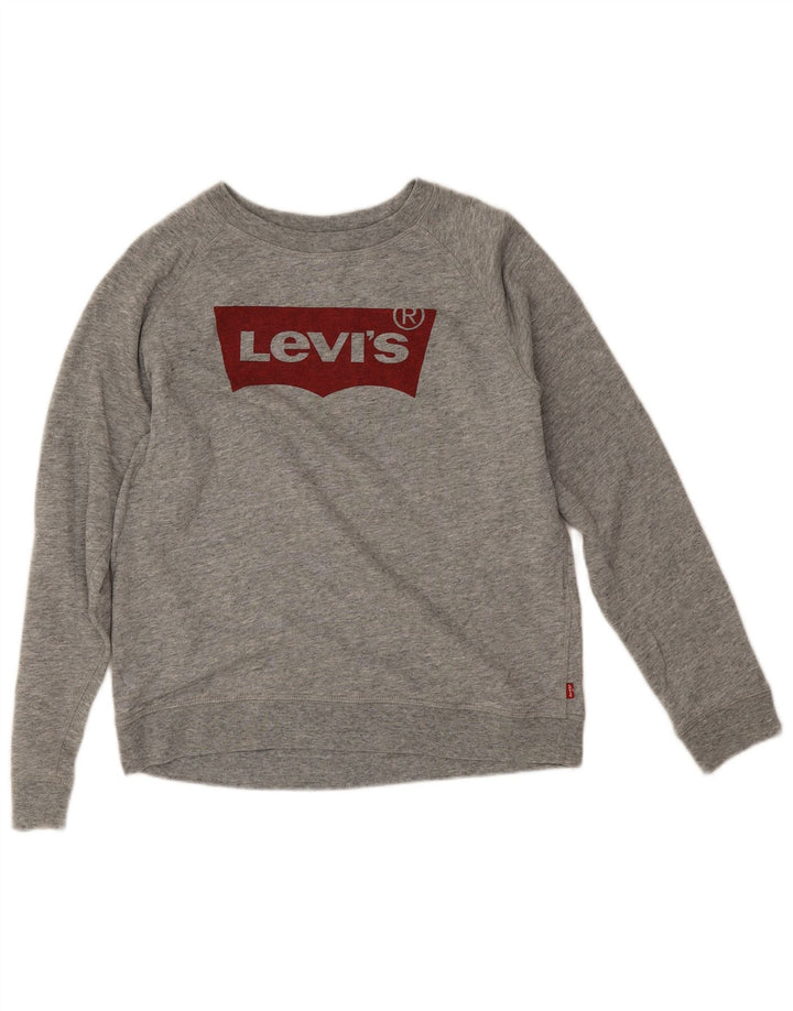 Levi's Sudadera gráfica para mujer Jumper UK 46 Algodón gris grande