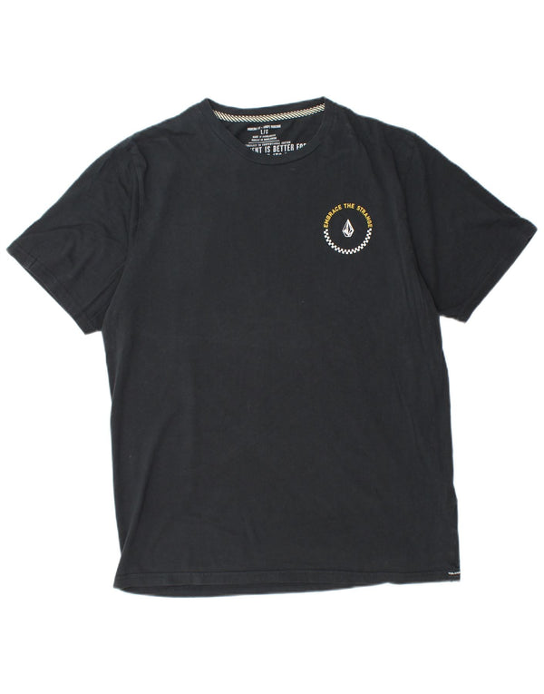 VOLCOM Camiseta gráfica de ajuste moderno para hombre, talla grande, algodón negro