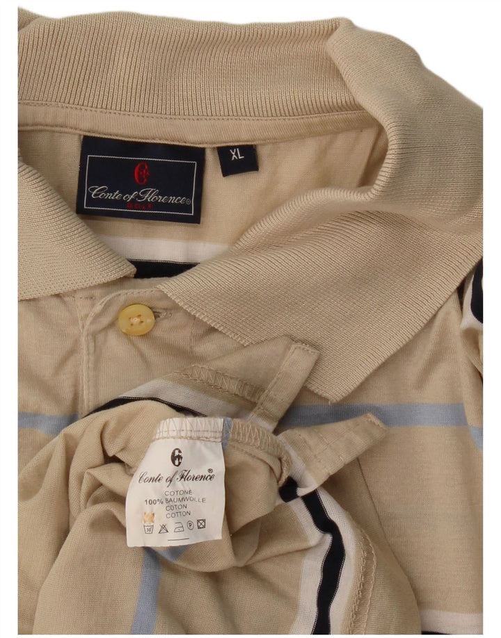CONTE OF FLORENCE Polo Hombre XL Algodón Rayas Beige