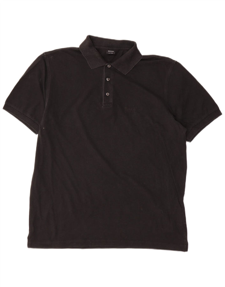 Polo Hugo Boss Hombre Grande Algodón Negro