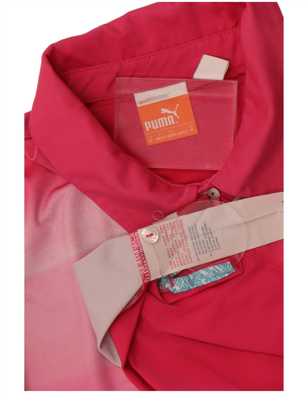 Polo Puma Con Estampado Abstracto Poliéster Rosa Medio