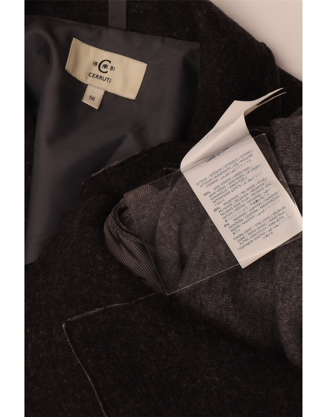 Cerruti 1881 Chaqueta Blazer de 3 Botones para Mujer IT 50 XL Lana Gris