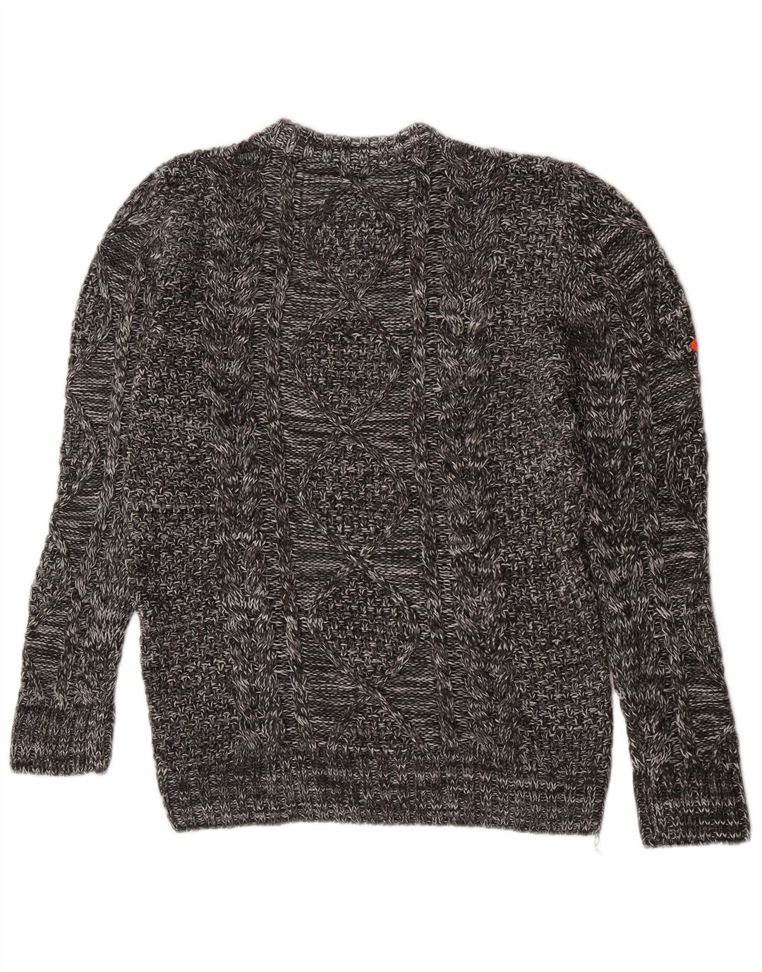 Superdry Jersey De Cuello Redondo Para Hombre Acrílico Moteado Gris Medio Invierno