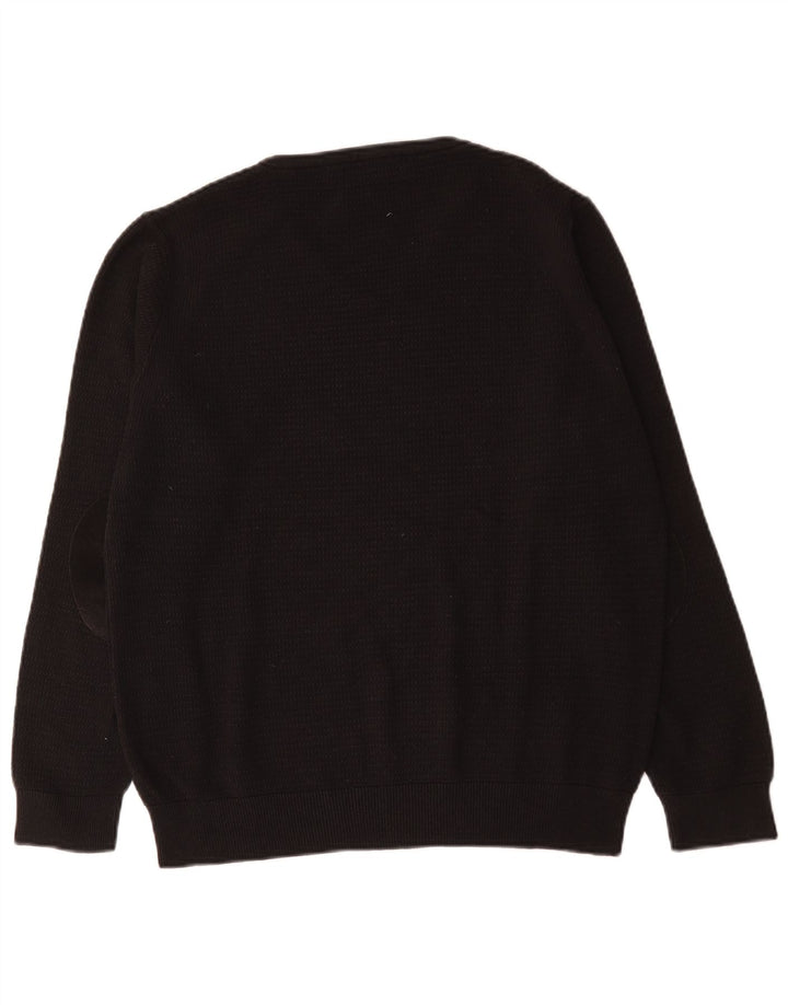 Zara Hombre Jersey Con Cuello En V Jersey Grande Algodón Negro
