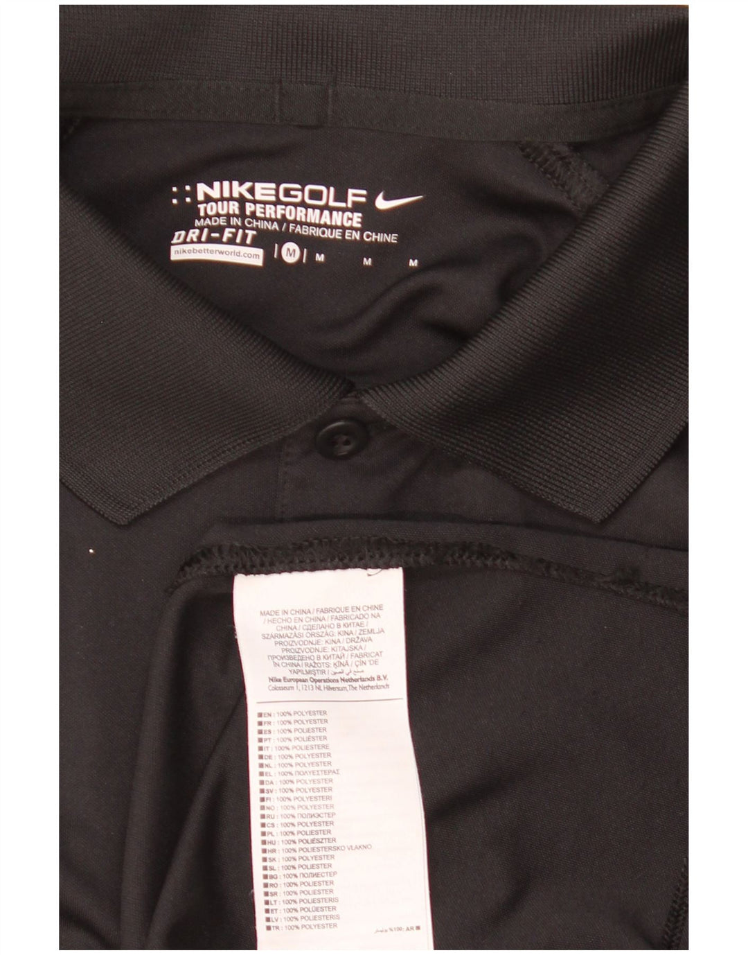 Nike Polo Dri Fit Graphic para hombre Poliéster negro mediano