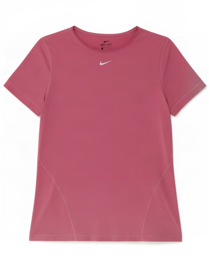 Nike Camiseta Dri Fit para Mujer Top UK 10 Small Pink Poliéster