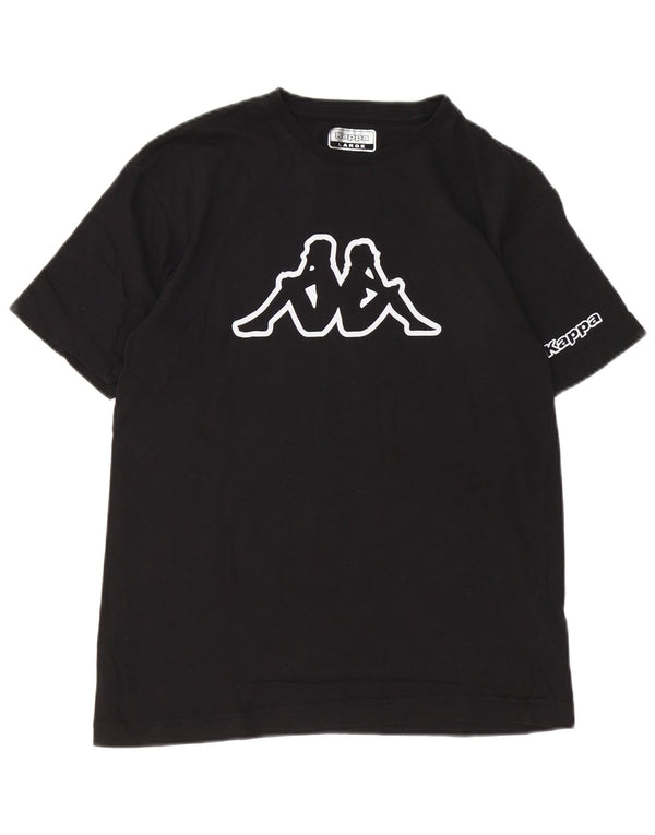 Kappa Mujer Camiseta Gráfica Top Grande Algodón Negro