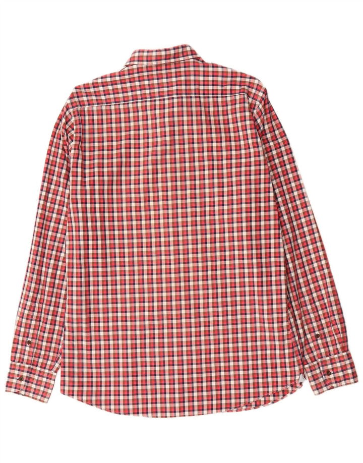 Massimo Dutti Camisa Franela Cuadros Rojo Mediano Hombre