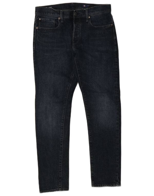 G-Star Hombre 3301 Slim Jeans W33 L32 Algodón Azul Marino