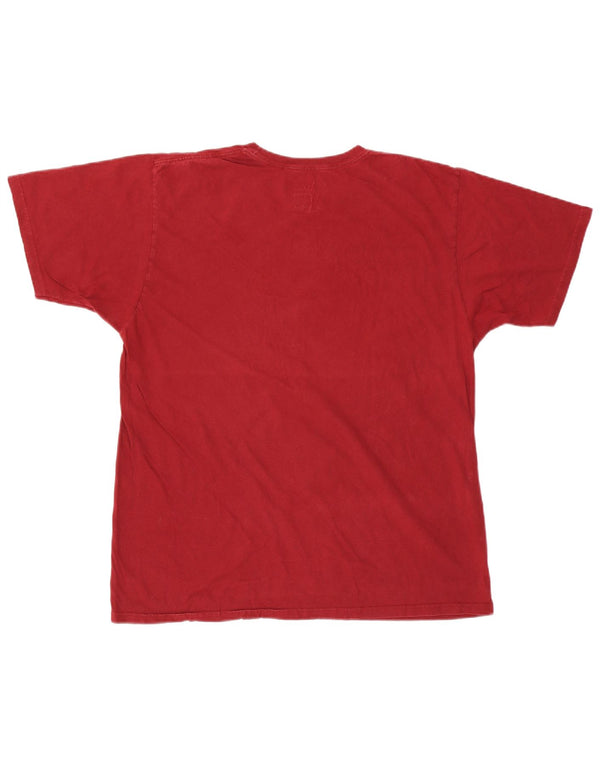 ADIDAS Camiseta gráfica para hombre Top XL Algodón rojo