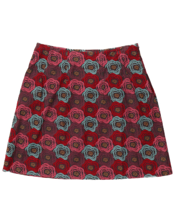 Seasalt Falda de pana para mujer Reino Unido 44 Grande W34 Algodón floral burdeos