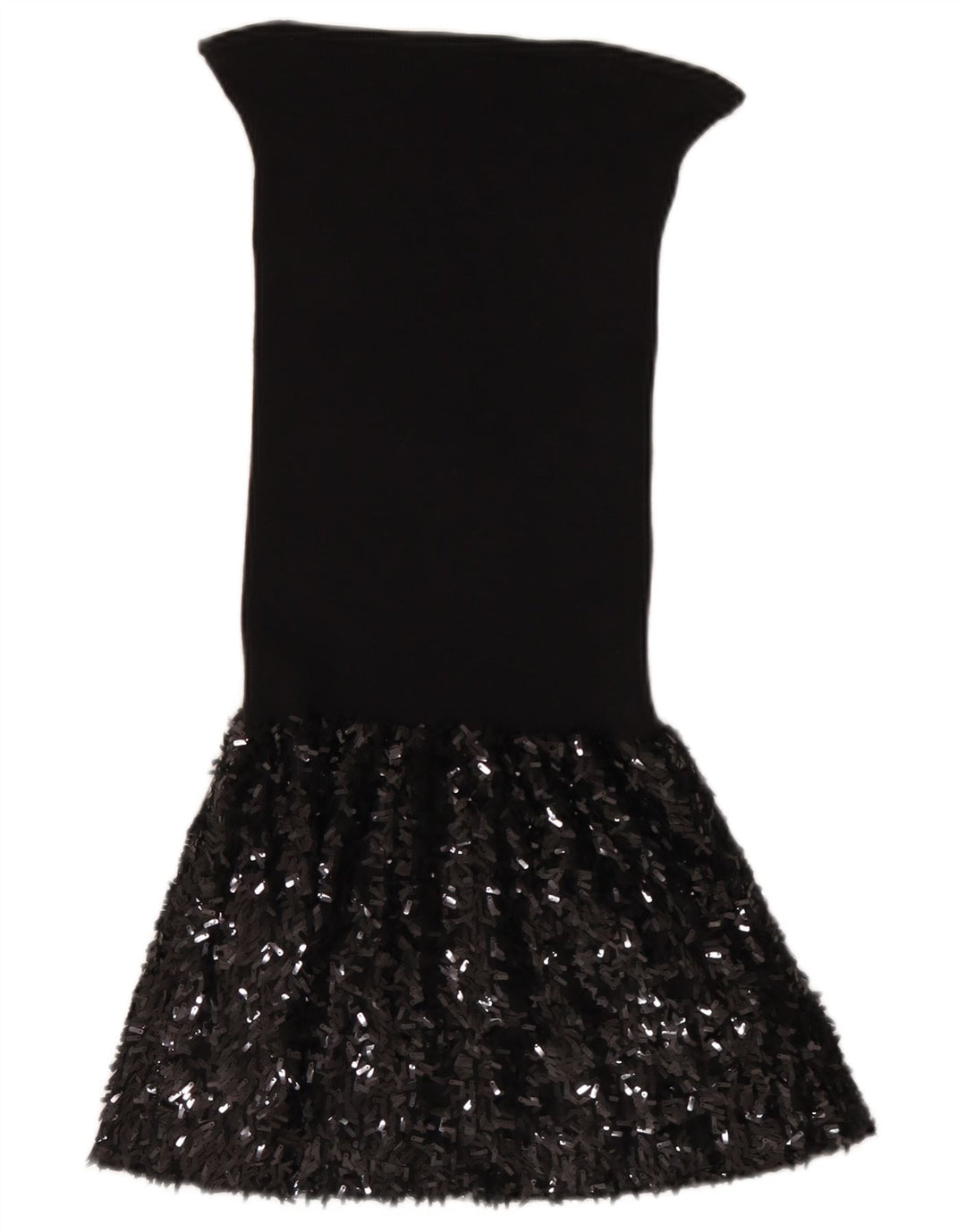 Sisley Vestido sin Tirantes para Mujer UK 42 Mediano Lana Negra