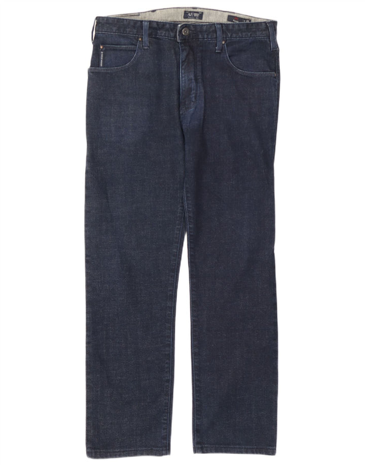 Vaqueros Armani Mujer Regular Rectos W31 L27 Azul Marino Algodón