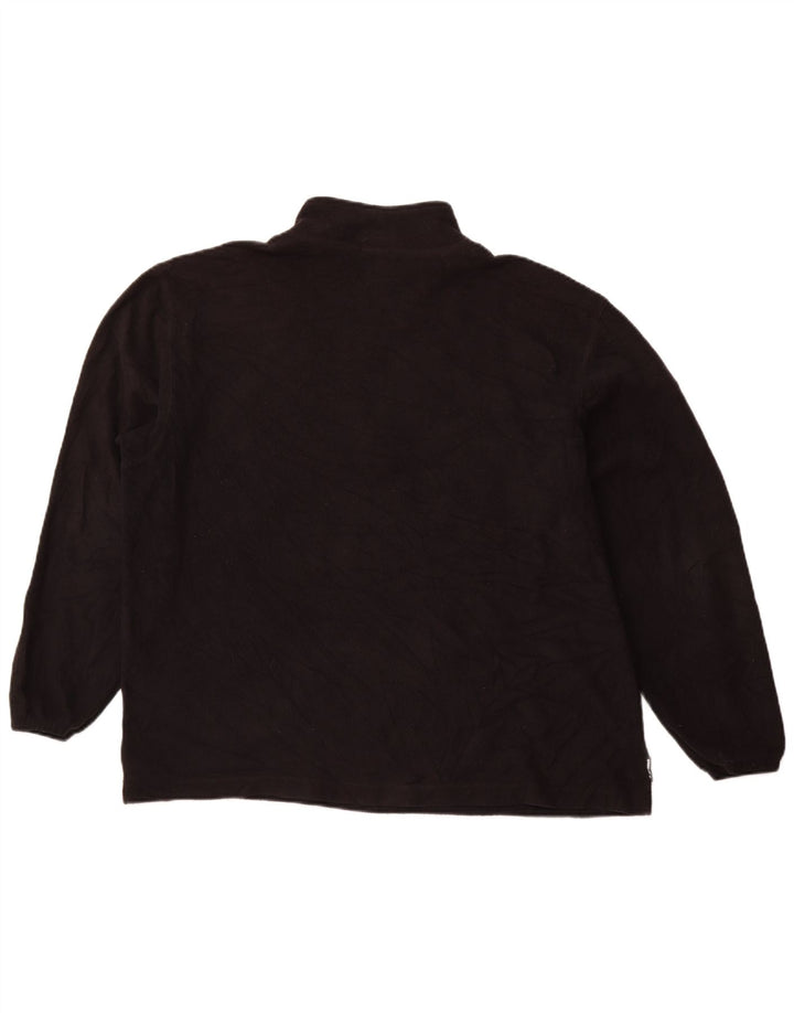 STARTER Jersey de forro polar con cremallera y cuello para hombre, talla grande, poliéster negro, deportivo