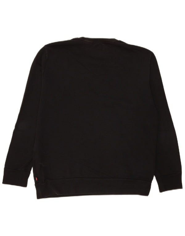 Levi's Hombre Sudadera Gráfica Jumper Grande Algodón Negro