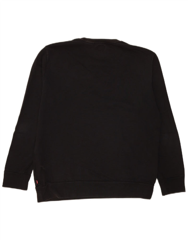 Levi's Hombre Sudadera Gráfica Jumper Grande Algodón Negro