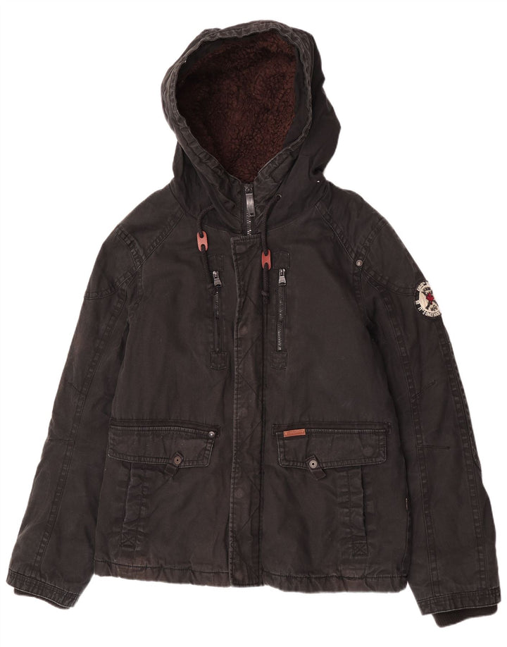 KHUJO Chaqueta utilitaria con capucha para hombre UK 40 Large Black