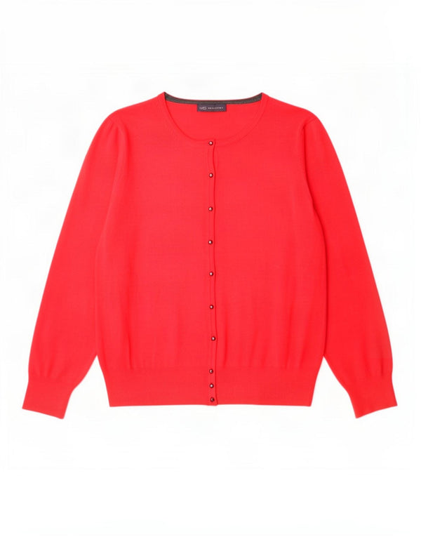 Marks & Spencer Cárdigan para Mujer UK 24 4XL Viscosa Roja