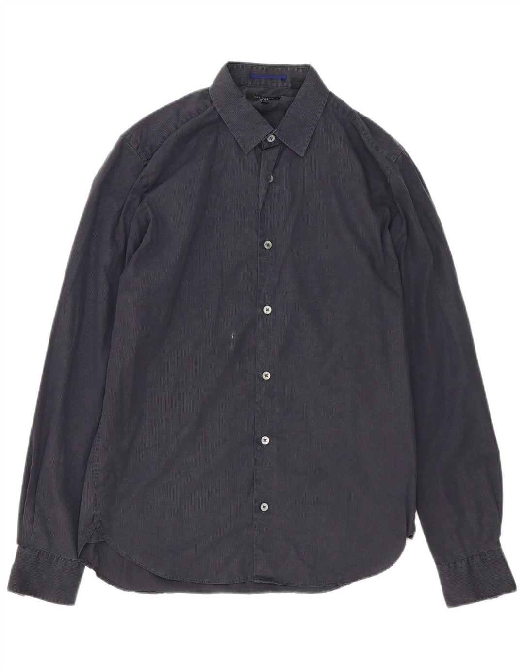 Ted Baker Camisa para hombre Talla 3 Algodón gris medio a rayas