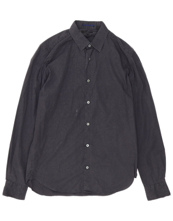 Ted Baker Camisa para hombre Talla 3 Algodón gris medio a rayas