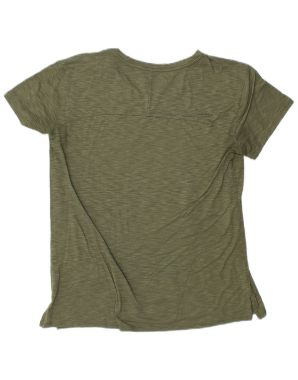 L.L.BEAN Camiseta para mujer Top UK 10 Small Caqui Poliéster moteado