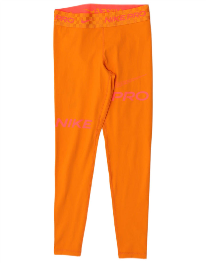 Nike Leggings gráficos Dri Fit para mujer UK 12 Poliéster naranja medio