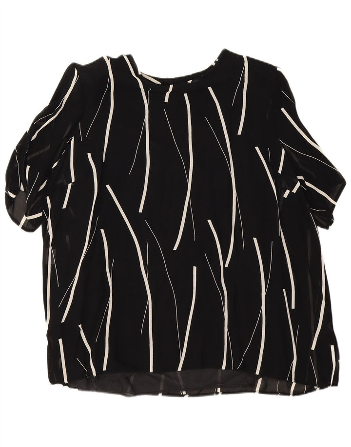 Blusa vintage para mujer Top UK 18 XL rayas negras