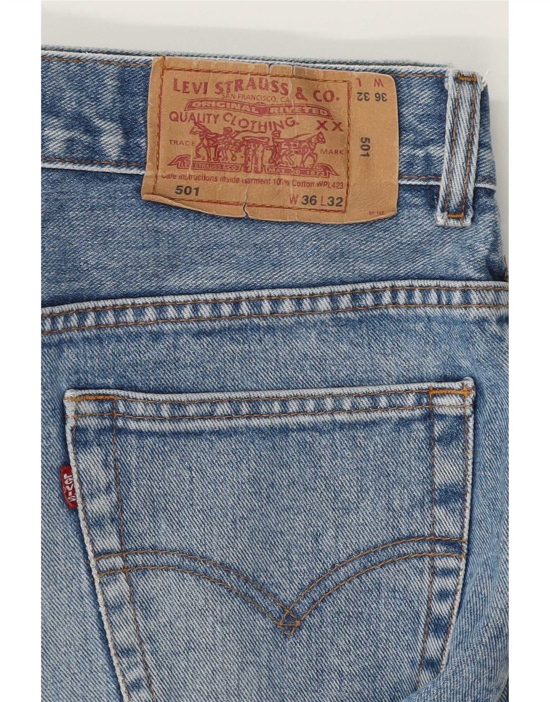 Levi's Hombre 501 Vaqueros Rectos W36 L32 Algodón Azul