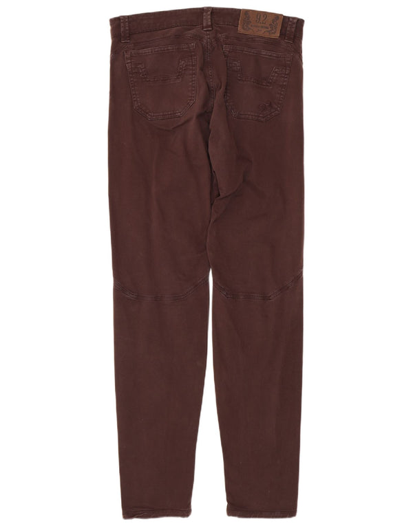9.2 by Carlo Chionna Pantalones casuales ajustados para hombre W32 L33 Algodón burdeos