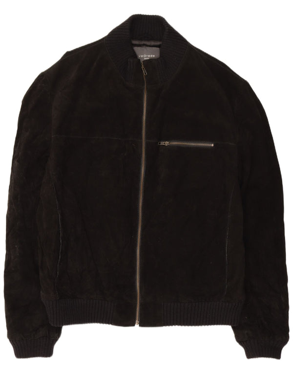 Vintage hombres ante bomber chaqueta Reino Unido 44 2XL cuero negro