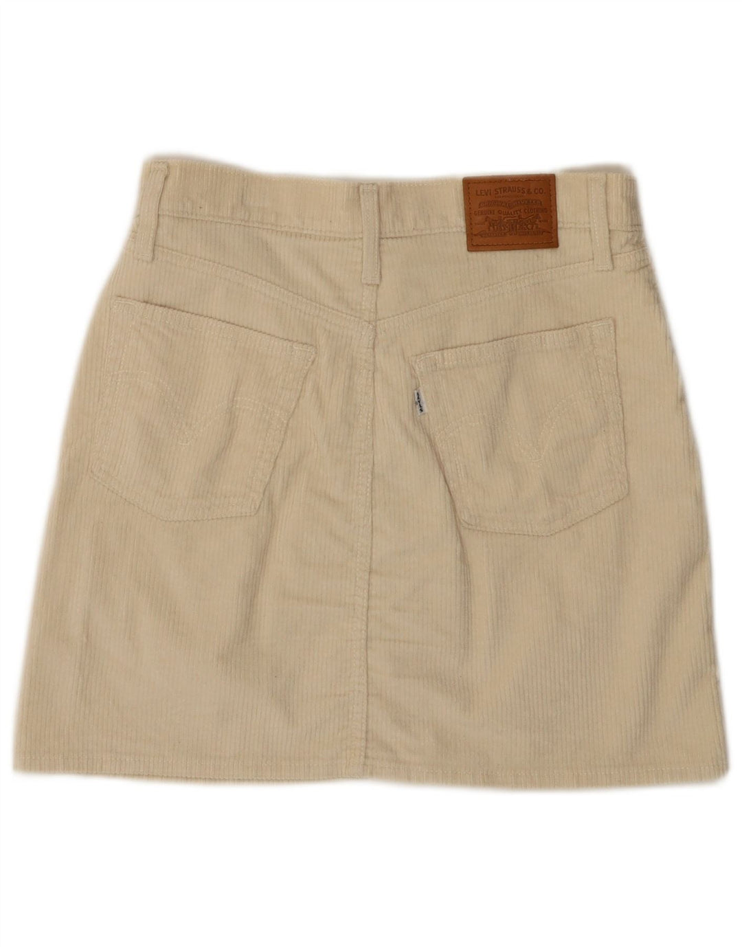 LEVI'S Minifalda de pana 501 para mujer W28 Algodón blanco roto medio